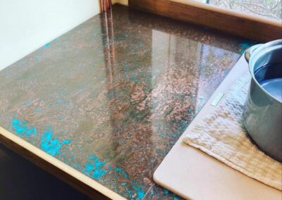 aged copper gloss kitchen worktop