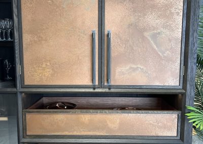 aged copper kitchen cupboard doors and drawer fronts