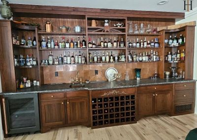 Aged Copper Tiles for an American Home Bar