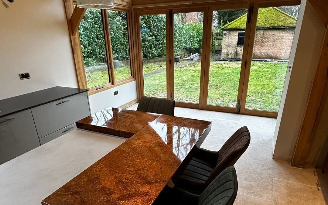 Aged Copper Counter Top and Matching Splashback